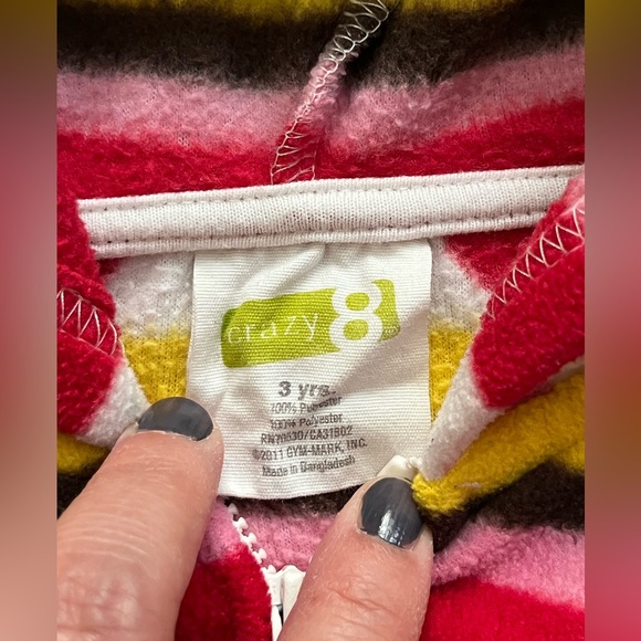 Crazy 8 Fleece Colorful Hearts Hoody and Matching Skirt Set 3t - Picture 4 of 6